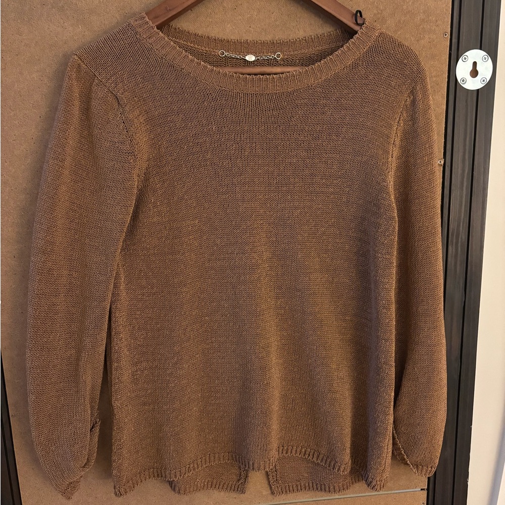 Massimo Dutti Light Brown Crew Neck Sweater
